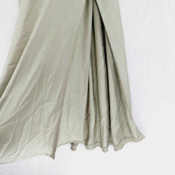 New Show Me Your Mumu Serene  Moss Green Luxe Satin Slip Dress P5166 - Picture 5 of 9